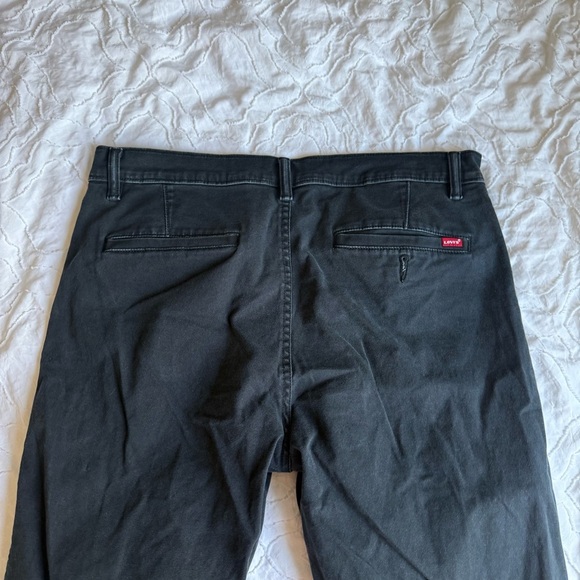 Levi's Black Chinos W34 L34 Standard Taper Cotton Pants - Picture 10 of 10